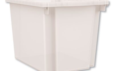 Flagship Storage Bins, 1 Section, 12.75″ x 16″ x 12″, Translucent White