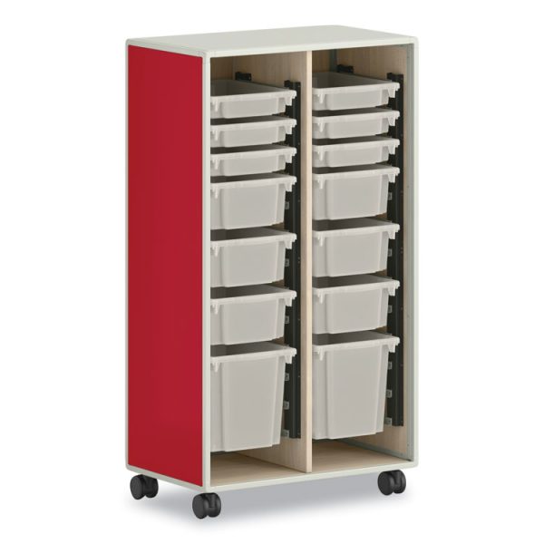 Flagship Storage Bins, 1 Section, 12.75" x 16" x 12", Translucent White - Image 6