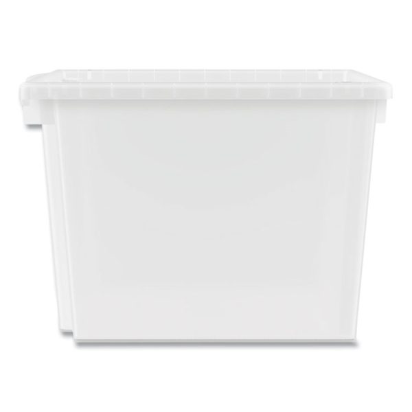 Flagship Storage Bins, 1 Section, 12.75" x 16" x 12", Translucent White - Image 5