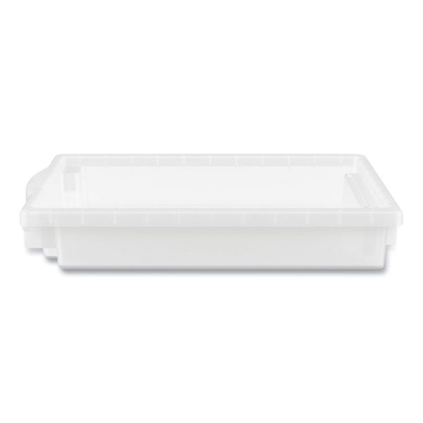Flagship Storage Bins, 1 Section, 12.75" x 16" x 3", Translucent White - Image 2