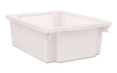 Flagship Storage Bins, 1 Section, 12.75″ x 16″ x 6″, Translucent White
