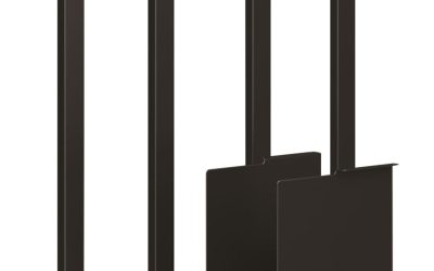 Coze Writing Desk Post Legs with U-Storage Compartment, 5.75″ x 28″, Black, 4 Legs/Set