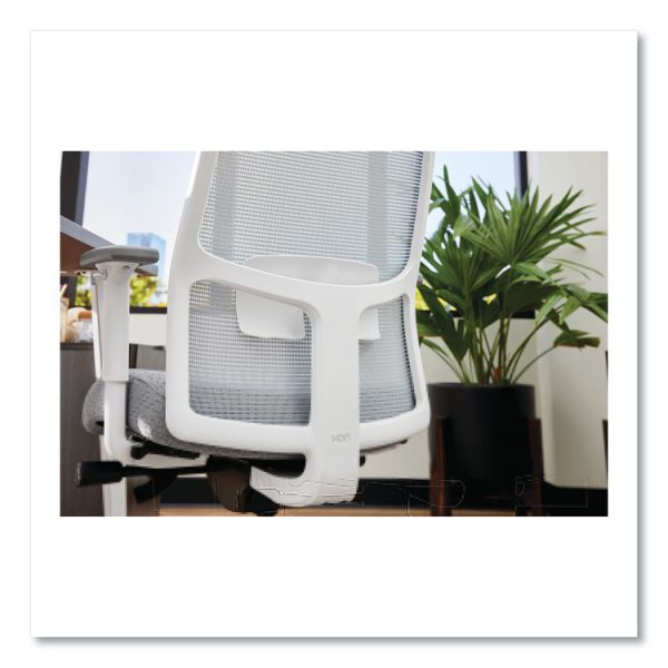 Ignition 2.0 4-Way Stretch Mid-Back Mesh Task Chair, 17" to 21" Seat Height, Basalt Seat, Fog Back, Designer White Base - Image 4