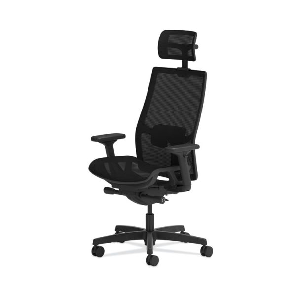 Ignition 2.0 4-Way Stretch Mesh Back and Seat Task Chair, Supports Up to 300 lb, 17" to 21" Seat, Black Seat, Black Base - Image 2