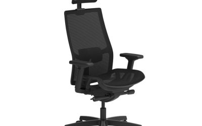Ignition 2.0 4-Way Stretch Mesh Back and Seat Task Chair, Supports Up to 300 lb, 17″ to 21″ Seat, Black Seat, Black Base