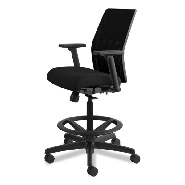 Ignition 2.0 Ilira-Stretch Mesh Back Task Stool, Supports Up To 300 Lb, 23" To 32" Seat Height, Black - Image 10