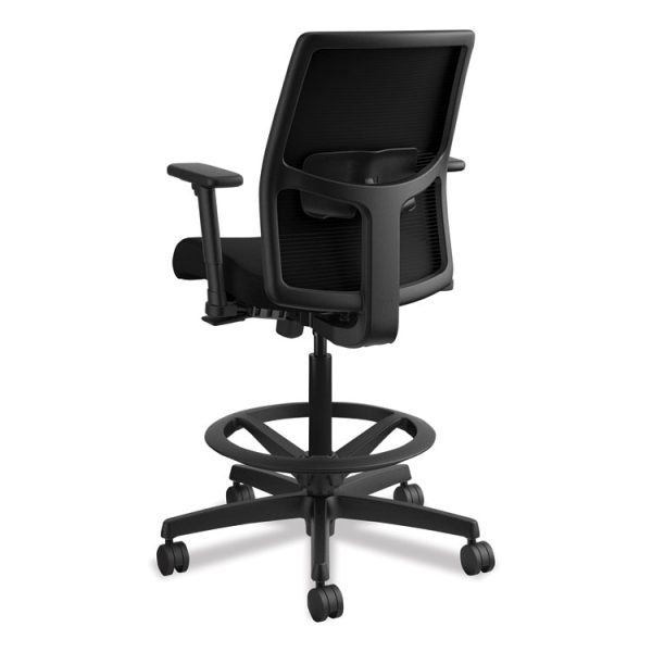 Ignition 2.0 Ilira-Stretch Mesh Back Task Stool, Supports Up To 300 Lb, 23" To 32" Seat Height, Black - Image 7