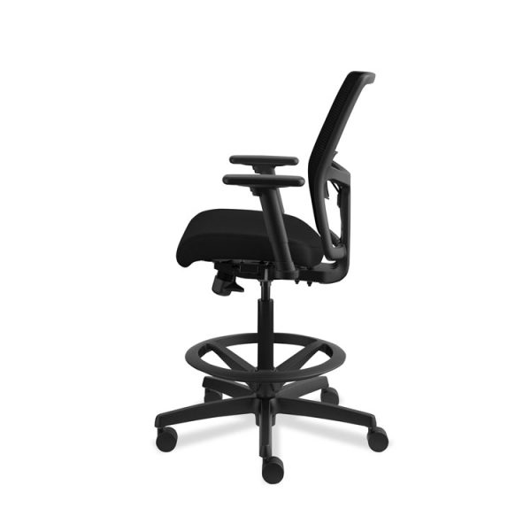 Ignition 2.0 Ilira-Stretch Mesh Back Task Stool, Supports Up To 300 Lb, 23" To 32" Seat Height, Black - Image 9