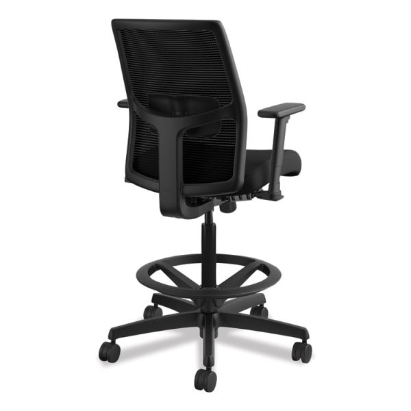 Ignition 2.0 Ilira-Stretch Mesh Back Task Stool, Supports Up To 300 Lb, 23" To 32" Seat Height, Black - Image 5