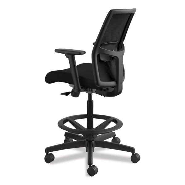 Ignition 2.0 Ilira-Stretch Mesh Back Task Stool, Supports Up To 300 Lb, 23" To 32" Seat Height, Black - Image 8