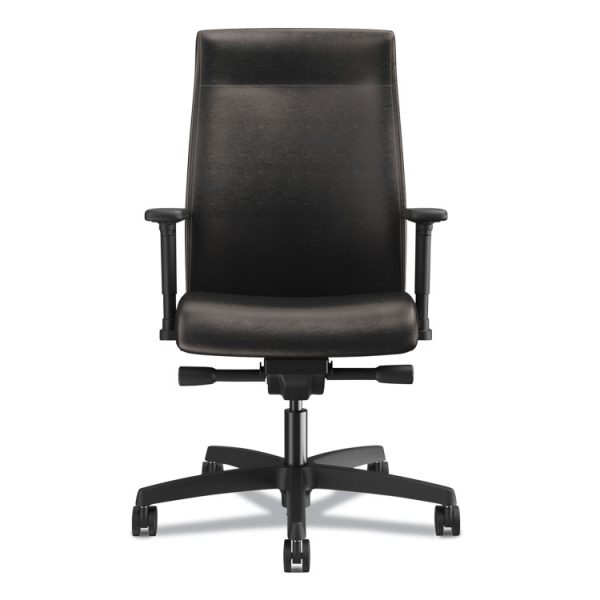 Ignition 2.0 Upholstered Mid-Back Task Chair With Lumbar, Supports 300 Lb, 17" To 22" Seat, Black Vinyl Seat/back, Black Base - Image 5