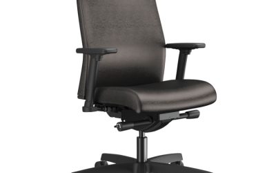 Ignition 2.0 Upholstered Mid-Back Task Chair With Lumbar, Supports 300 Lb, 17″ To 22″ Seat, Black Vinyl Seat/back, Black Base