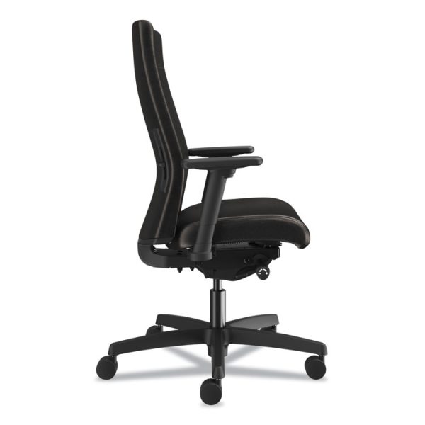 Ignition 2.0 Upholstered Mid-Back Task Chair With Lumbar, Supports 300 Lb, 17" To 22" Seat, Black Vinyl Seat/back, Black Base - Image 4