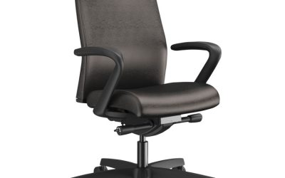 Ignition 2.0 Upholstered Mid-Back Task Chair, 17″ to 22″ Seat Height, Black Fabric Seat/Back, Black Base