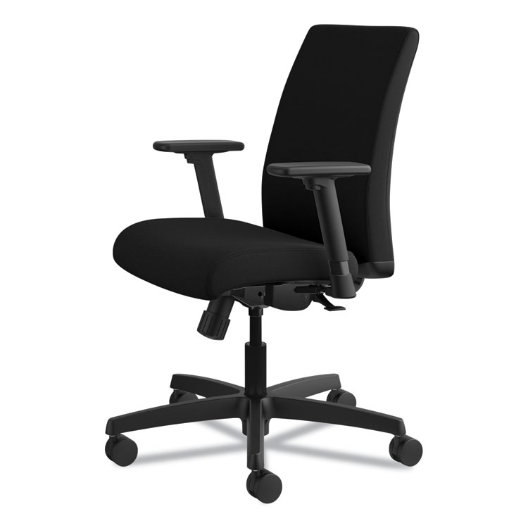 Ignition Series Fabric Low-Back Task Chair, Supports Up To 300 Lb, 17" To 21.5" Seat Height, Black - Image 10