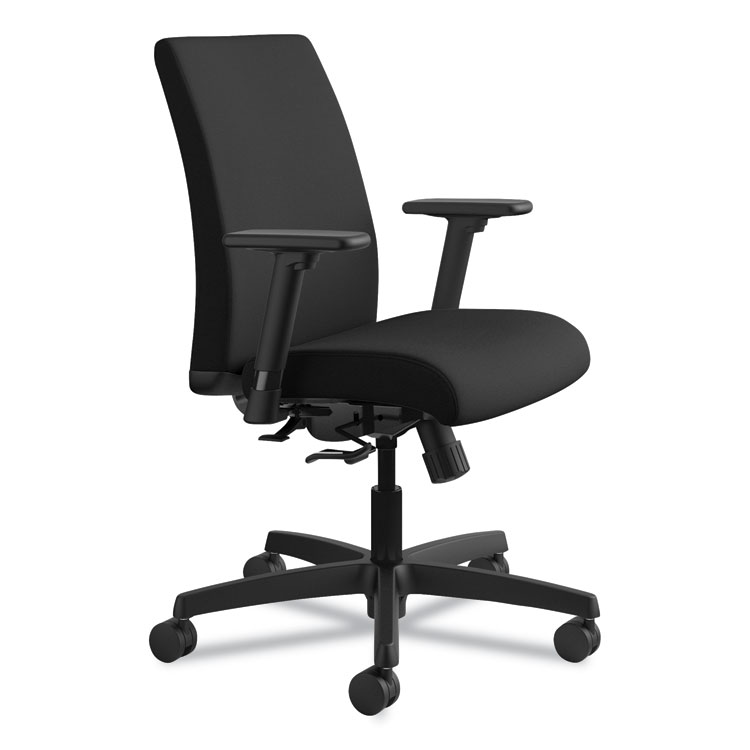 Ignition Series Fabric Low-Back Task Chair, Supports Up To 300 Lb, 17" To 21.5" Seat Height, Black - Image 2
