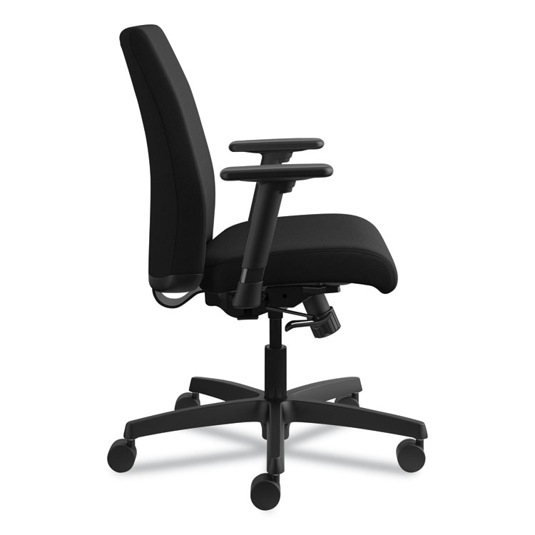 Ignition Series Fabric Low-Back Task Chair, Supports Up To 300 Lb, 17" To 21.5" Seat Height, Black - Image 3
