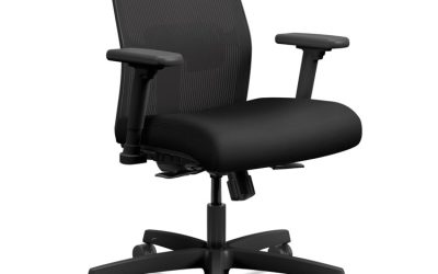 Ignition 2.0 4-Way Stretch Low-Back Mesh Task Chair, Supports Up to 300 lb, 16.75″ to 21.25″ Seat Height, Black