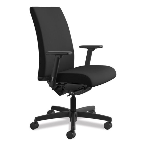 Ignition Series Mid-Back Work Chair, Supports Up To 300 Lb, 17" To 22" Seat Height, Black - Image 2