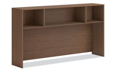 Mod Desk Hutch, 3 Compartments, 72w x 14d x 39.75h, Sepia Walnut