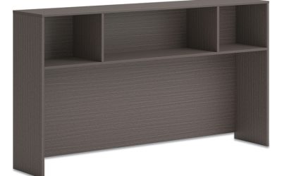 Mod Desk Hutch, 3 Compartments, 72w x 14d x 39.75h, Slate Teak