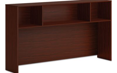 Mod Desk Hutch, 3 Compartments, 72w x 14d x 39.75h, Traditional Mahogany