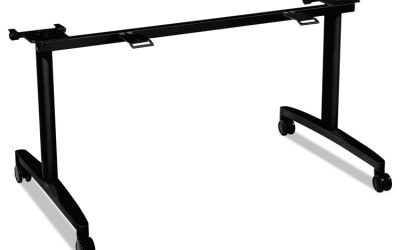 Huddle Flip-Top Base for 24″ Deep Table Tops, 51.63w x 23.5d x 28.38h, Charcoal