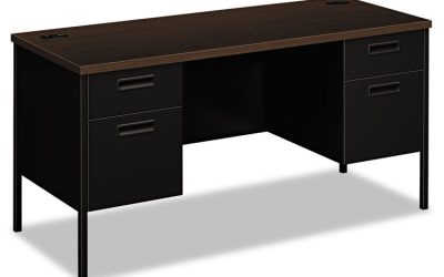 Metro Series Kneespace Credenza, 60w X 24d X 29.5h, Mocha/black
