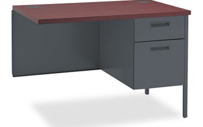 Metro Classic Series Workstation Return, Right, 42w x 24d x 29.5h, Mahogany/Charcoal