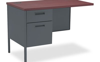 Metro Classic Series Workstation Return, Left, 42w x 24d x 29.5h, Mahogany/Charcoal