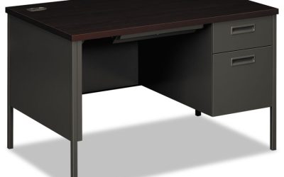 Metro Classic Series Right Pedestal Desk, 48″ X 30″ X 29.5″, Mahogany/charcoal