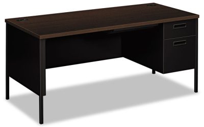 Metro Classic Series Right Pedestal “l” Workstation Desk, 66″ X 30″ X 29.5″, Mocha/black