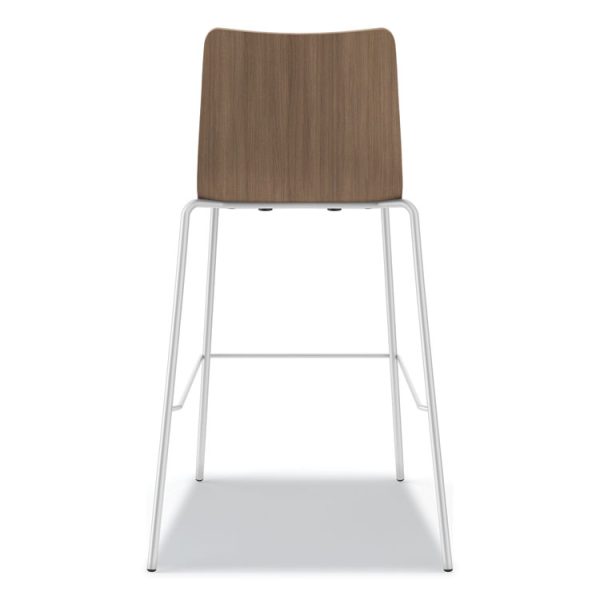 Ruck Laminate Task Stool, Supports up to 300 lb, 30" Seat Height, Pinnacle Seat/Base, Silver Frame - Image 3