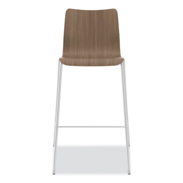 Ruck Laminate Task Stool, Supports up to 300 lb, 30" Seat Height, Pinnacle Seat/Base, Silver Frame - Image 4