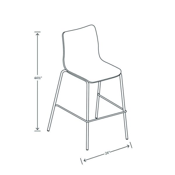 Ruck Laminate Stool, Up to 300 lbs, 30" Seat Height, Charcoal Seat, Charcoal Back, Silver Base - Image 2