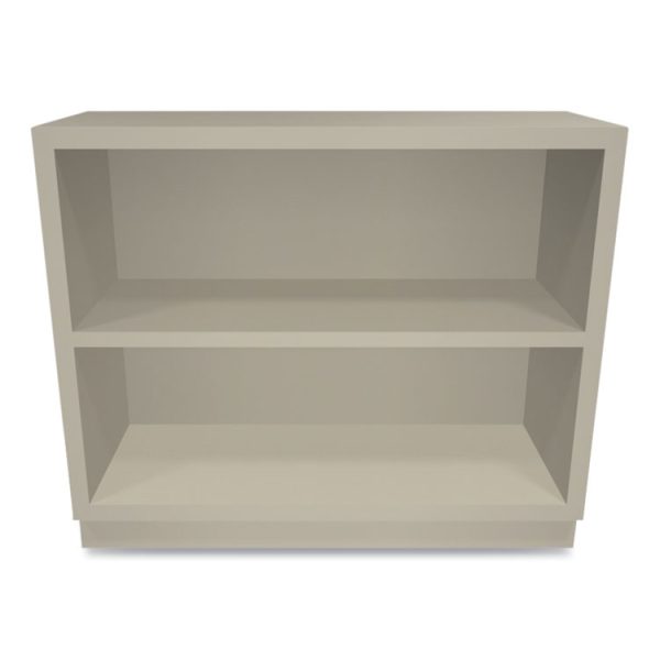 Metal Bookcase, Two-Shelf, 34.5w x 12.63d x 29h, Putty - Image 2