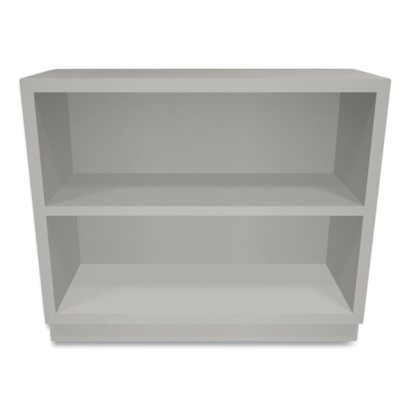 Metal Bookcase, Two-Shelf, 34.5w x 12.63d x 29h, Light Gray - Image 2