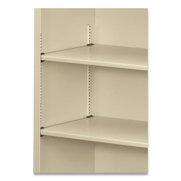 Metal Bookcase, Three-Shelf, 34.5w x 12.63d x 41h, Putty - Image 3