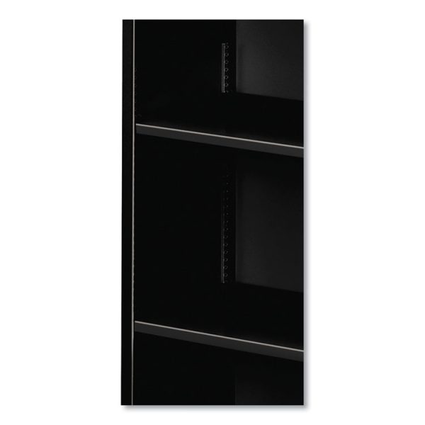 Metal Bookcase, Three-Shelf, 34.5w x 12.63d x 41h, Black - Image 3