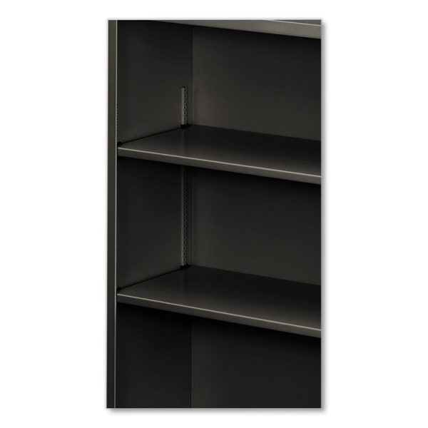 Metal Bookcase, Three-Shelf, 34.5w x 12.63d x 41h, Charcoal - Image 3