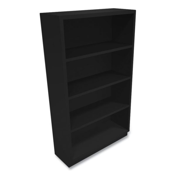 Metal Bookcase, Four-Shelf, 34.5w x 12.63d x 59h, Black - Image 3