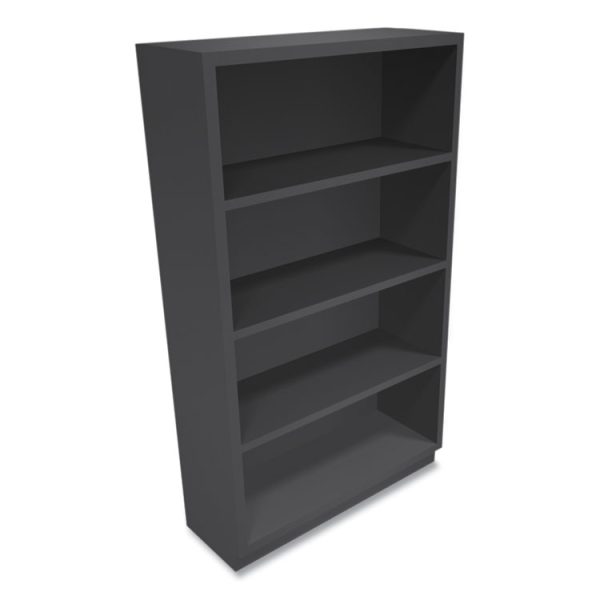 Metal Bookcase, Four-Shelf, 34.5w x 12.63d x 59h, Charcoal - Image 3