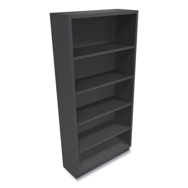 Metal Bookcase, Five-Shelf, 34.5w x 12.63d x 71h, Charcoal - Image 3
