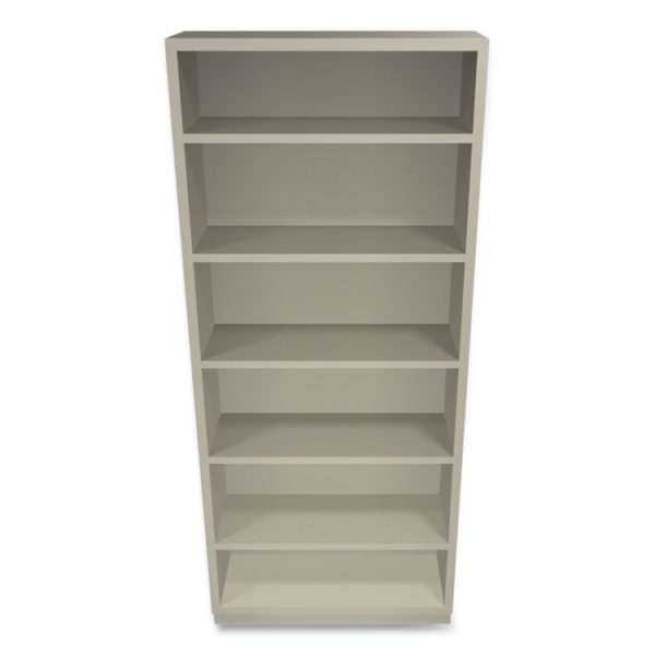 Metal Bookcase, Six-Shelf, 34.5w x 12.63d x 81.13h, Putty - Image 2
