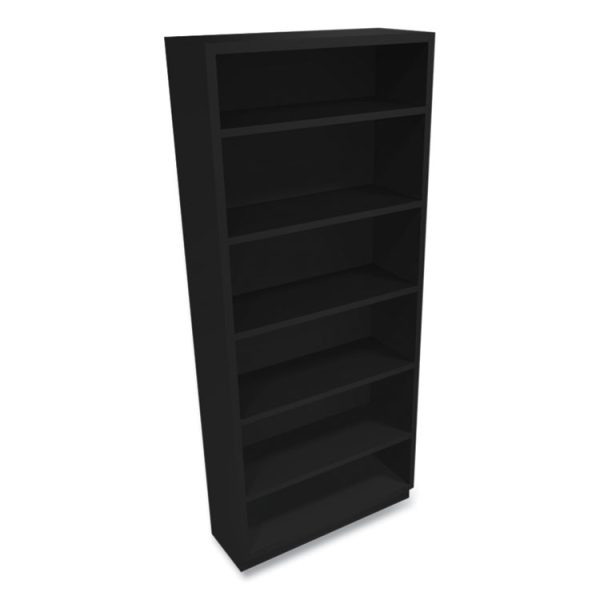 Metal Bookcase, Six-Shelf, 34.5w x 12.63d x 81.13h, Black - Image 3