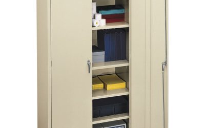 Assembled Storage Cabinet, 36w x 18.13d x 71.75h, Putty