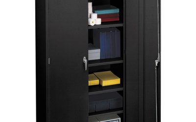Assembled Storage Cabinet, 36w x 18.13d x 71.75h, Black