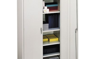 Assembled Storage Cabinet, 36w x 18.13d x 71.75h, Light Gray
