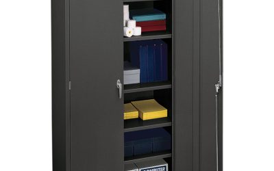 Assembled Storage Cabinet, 36w x 18.13d x 71.75h, Charcoal