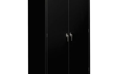 Assembled Storage Cabinet, 36w x 24.25d x 71.75h, Black